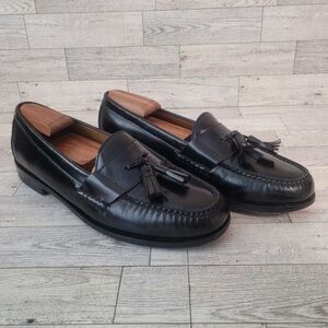 Men's Cole Haan Brown Leather Pinch Tassel Penny Loafers Shoes Size 9.5 D EUC